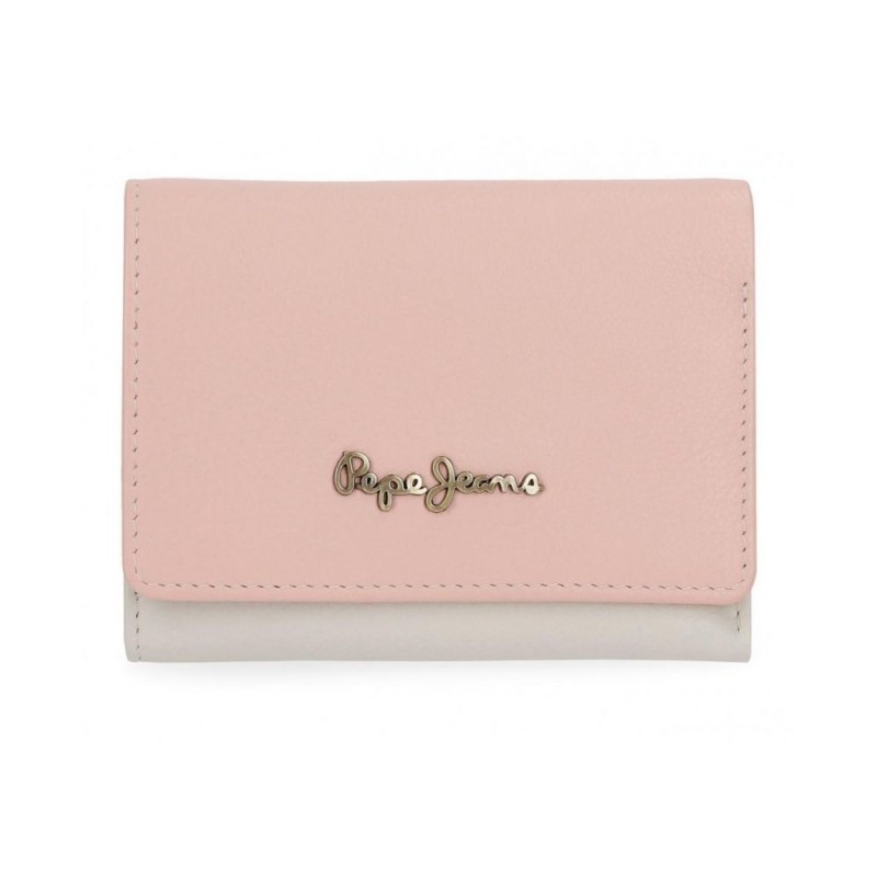Porte-cartes MINA en cuir Rose - Pepe Jeans