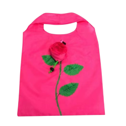 Sac à provisions Rose pliable en forme de rose.