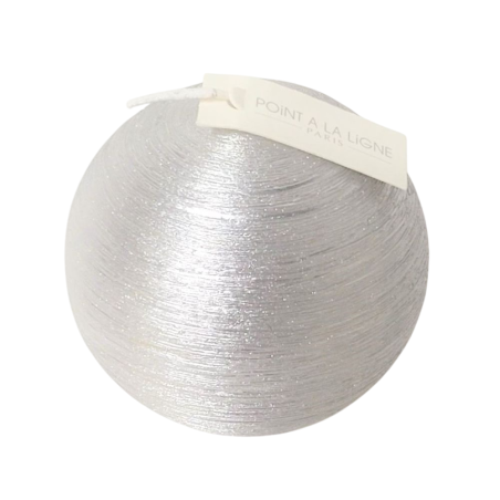 Bougie Boule 8 cm soie Argent - Point à la Ligne