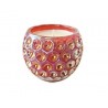 Bougie Opaline verre perlé rouge