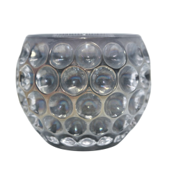 Bougie Opaline verre perlé gris