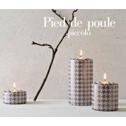 Bougie Pernici Pied de Poule marron Glacé Grand modèle