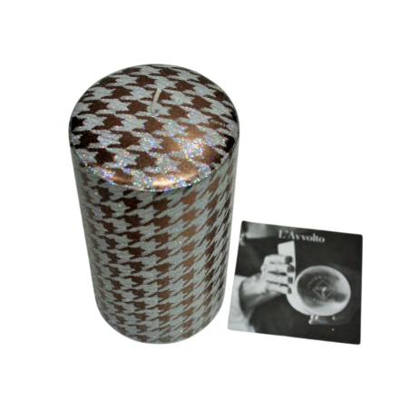 Bougie Pernici Pied de Poule marron Glacé Grand modèle