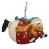 Suspension de noël en plâtre Bonhommes de neige allongé