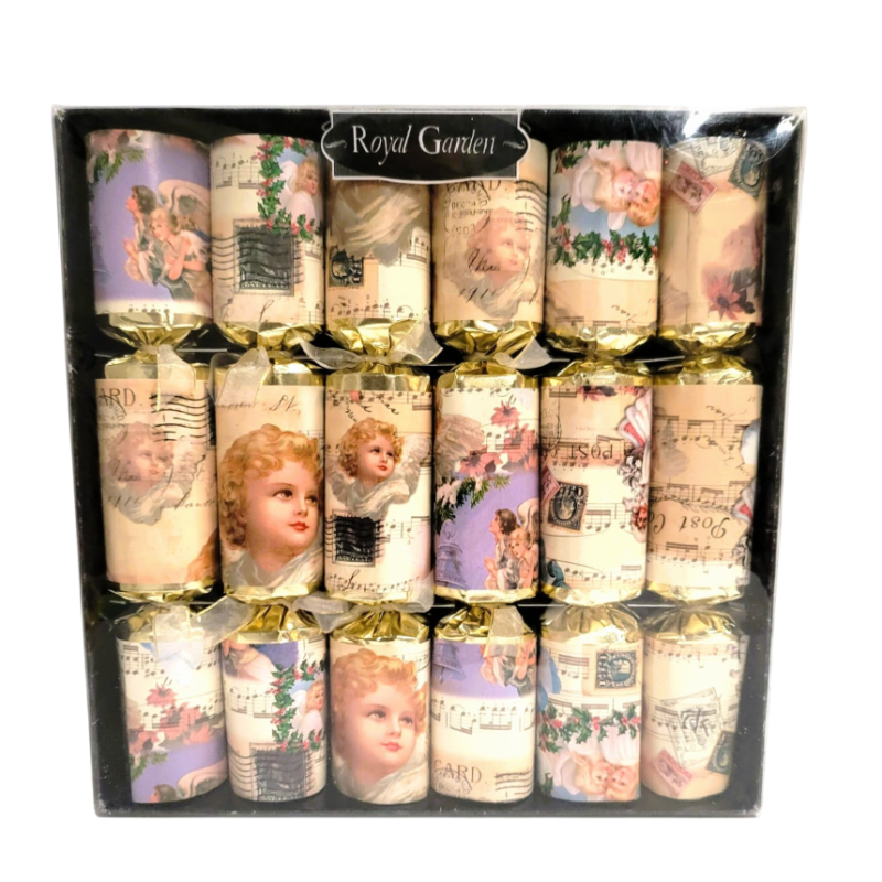 Boite de 6 crackers motif anges