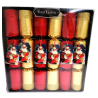 Boite de 6 crackers rouge et or avec étiquette père noël