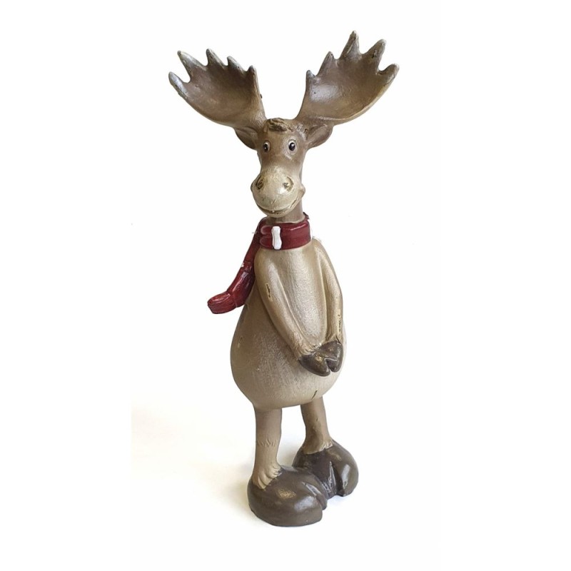 Figurine Renne de Noël timide avec écharpe - Dekoratief