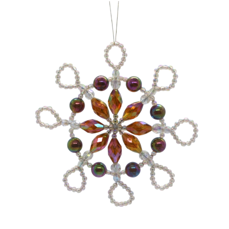 Flocon de neige mordoré en perle décor de noël