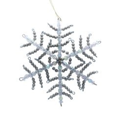 Flocon de neige en perle Blanche et grise - Décor de noël