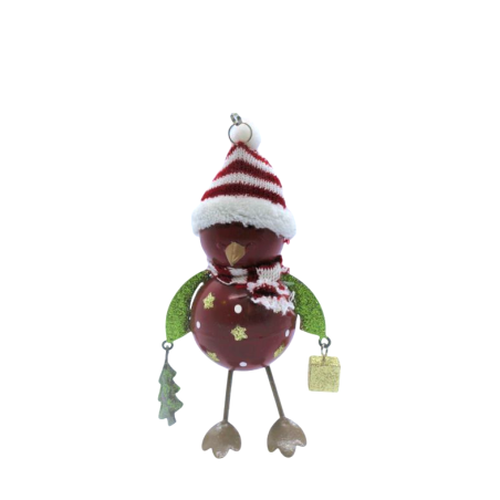 Décoration de noël à ressort Oiseau avec bonnet