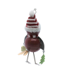 Décoration de noël à ressort Oiseau avec bonnet