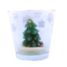 Verre votive avec bougie sapin de noël