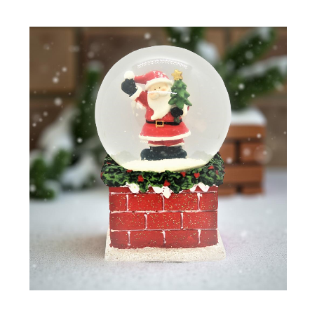 Boule à neige musicale avec Père Noël