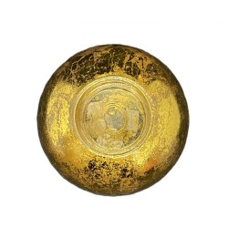 Porte lumignon Boule en verre dorée lisse - Goodwill