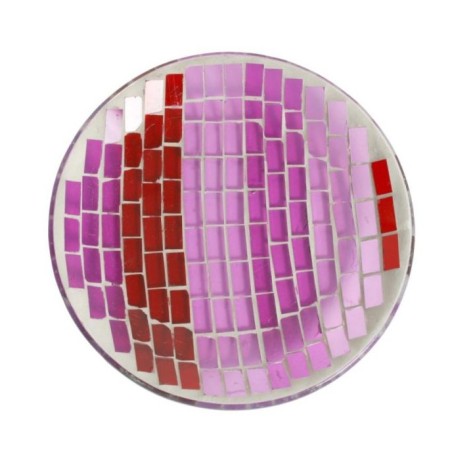 Soucoupe en céramique rose et rouge Support bougie - Village Candles