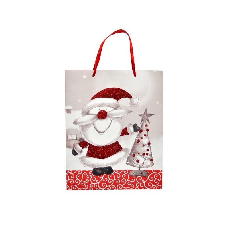 Sac cadeau Père Noël et Sapin 32 x 26 x 10.5 cm