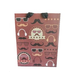 Sac cadeau Gm « Moustaches et lunettes » 44 X 31 X 12 cm