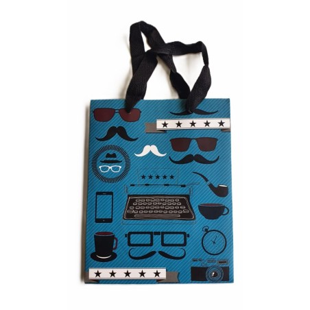 Sac cadeau Gm « Moustaches et lunettes » 44 X 31 X 12 cm
