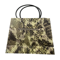 Sac Cadeau Design Effet Peau de Serpent vert