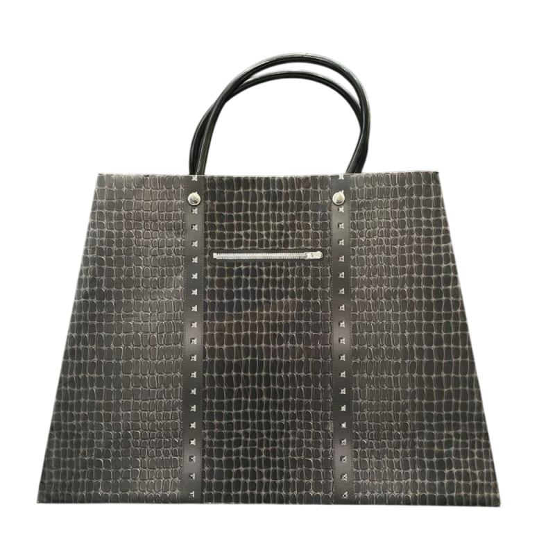 Sac Cadeau Effet Croco Noir