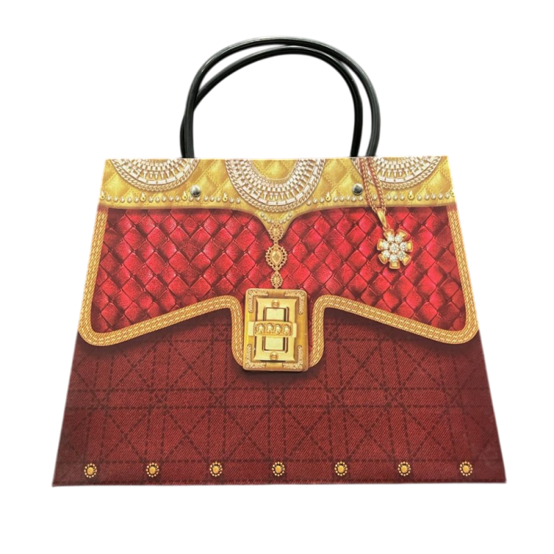 Sac Cadeau Rouge avec Détails Bijoux
