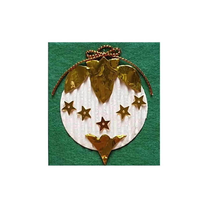 Mini carte doubles Boule Noël sur fond vert - Papertree