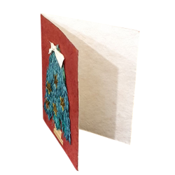 Mini carte doubles Sapin de Noël sur fond vert - Papertree