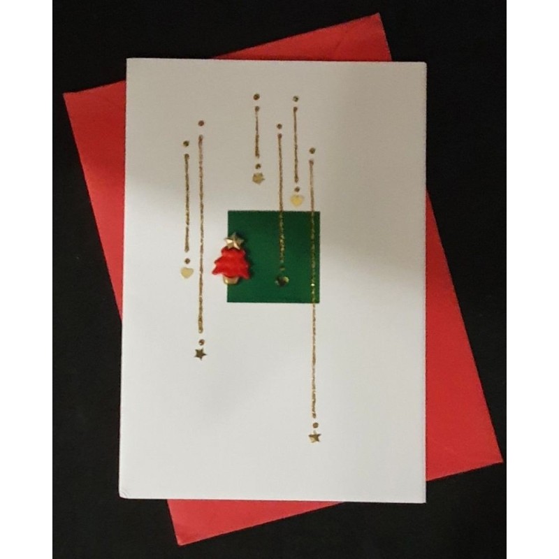 Carte de Noël Sapin rouge