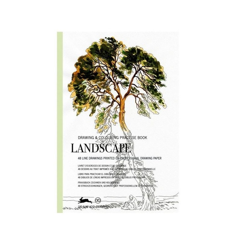 Bloc d'exercices de dessin et coloriage "Landscape" – The Pepin Press