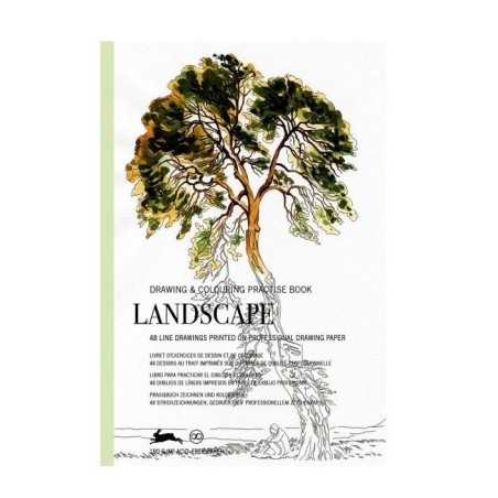 Bloc d'exercices de dessin et coloriage "Landscape" – The Pepin Press