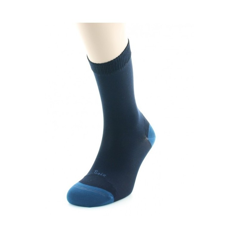 CHAUSSETTES HOMME SOIE BLEU - BERTHE AUX GRANDS PIEDS BABOS.6