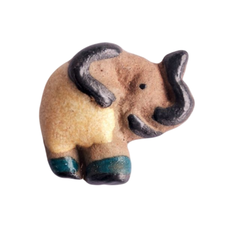 Miniature en céramique – Éléphant trompe relevée