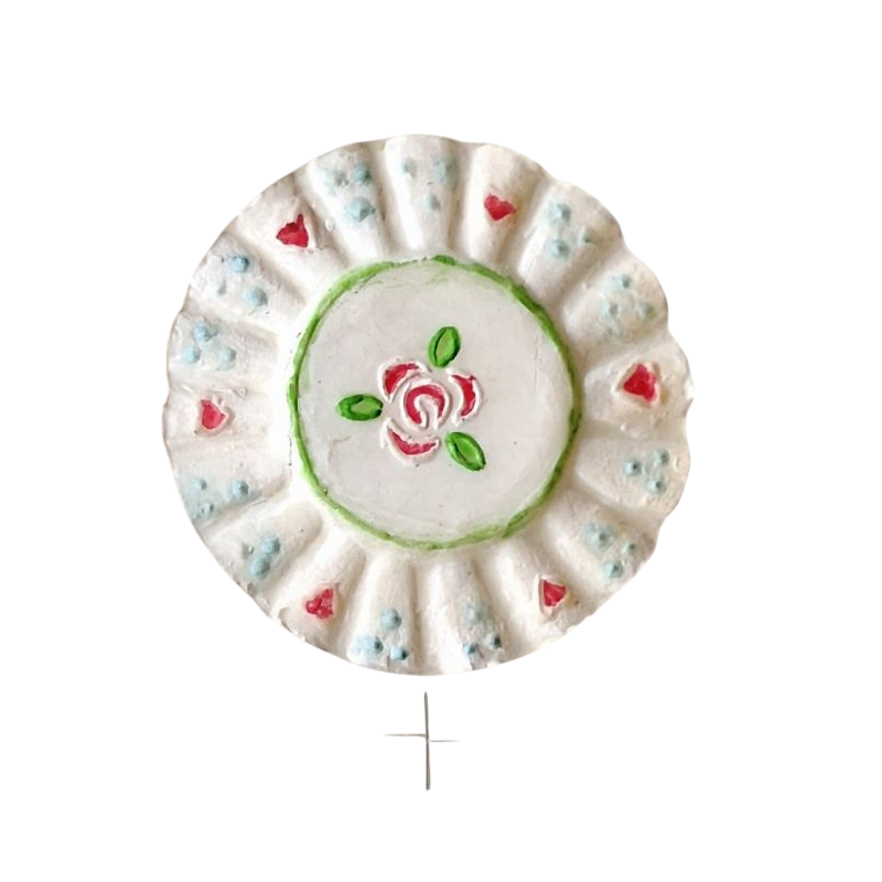 Bouton JHB - "Assiette décor floral"