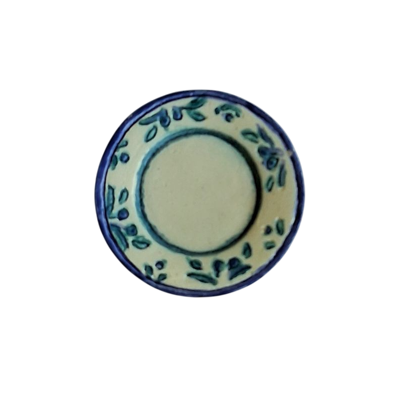 Bouton JHB - "Assiette motifs bleus"