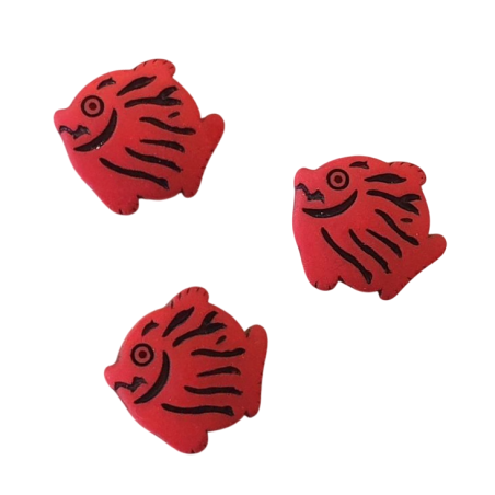 Bouton JHB - Poissons rouge x 3
