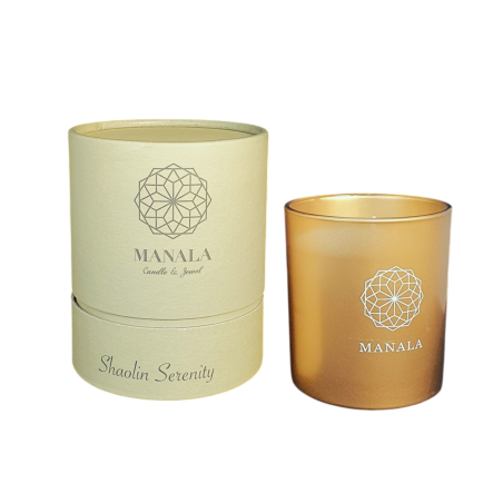 Bougie Manala parfumée avec Bijou - Doré Shaolin Sérinity
