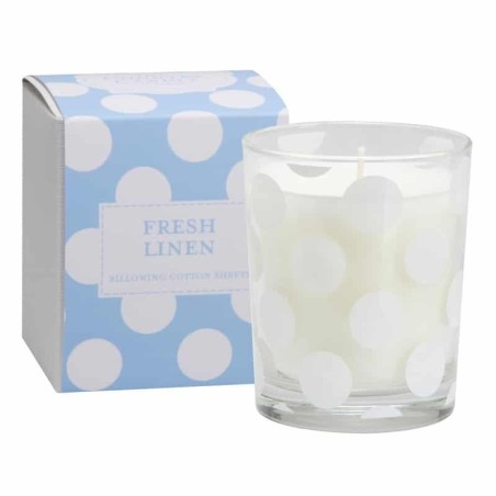 Bougie parfumée Fresh Linen – Verre à pois - The Country candle