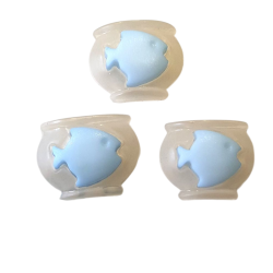 3 Boutons DMC "Poisson bleu...