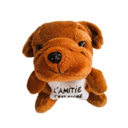 Peluche chien «L'amitié c'est sacrée  »