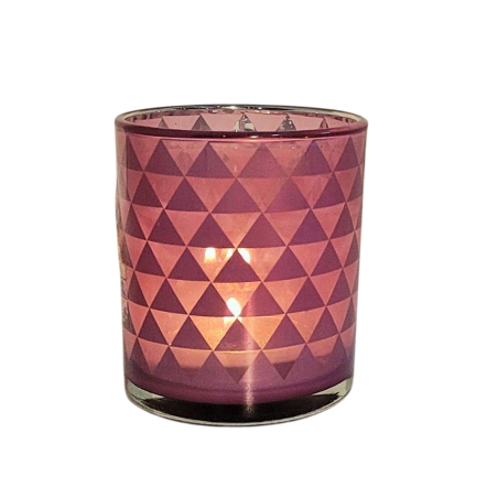 Photophore mauve au motif géométrique