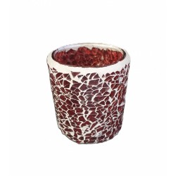 Photophore Mosaïque rouge -...