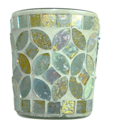 Photophore Mosaïque bleue et or - Village Candle