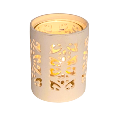 Photophore blanc ajouré de...