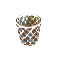 Photophore Mosaïque bronze et miroir - Village Candle