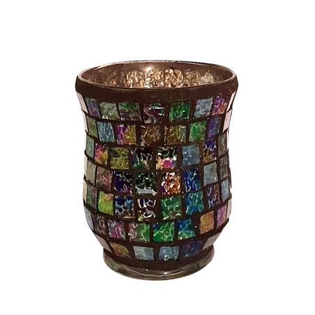 Photophore évasé Mosaïque irisée  - Village Candle