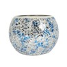 Photophore Globe Mosaïque Bleue et Argent – Village Candle