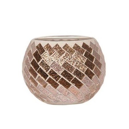 Photophore Globe Mosaïque Or Rose – Village Candle