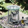 Brûle‑parfum en métal et verre – Motifs papillons & fleurs - Village Candle