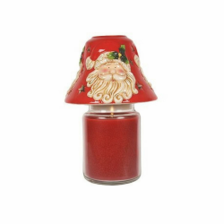 Abat-jour rouge pour bougie Père Noël - Village Candle