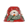 Abat-jour rouge pour bougie Pingouin de Noel  - Village Candle